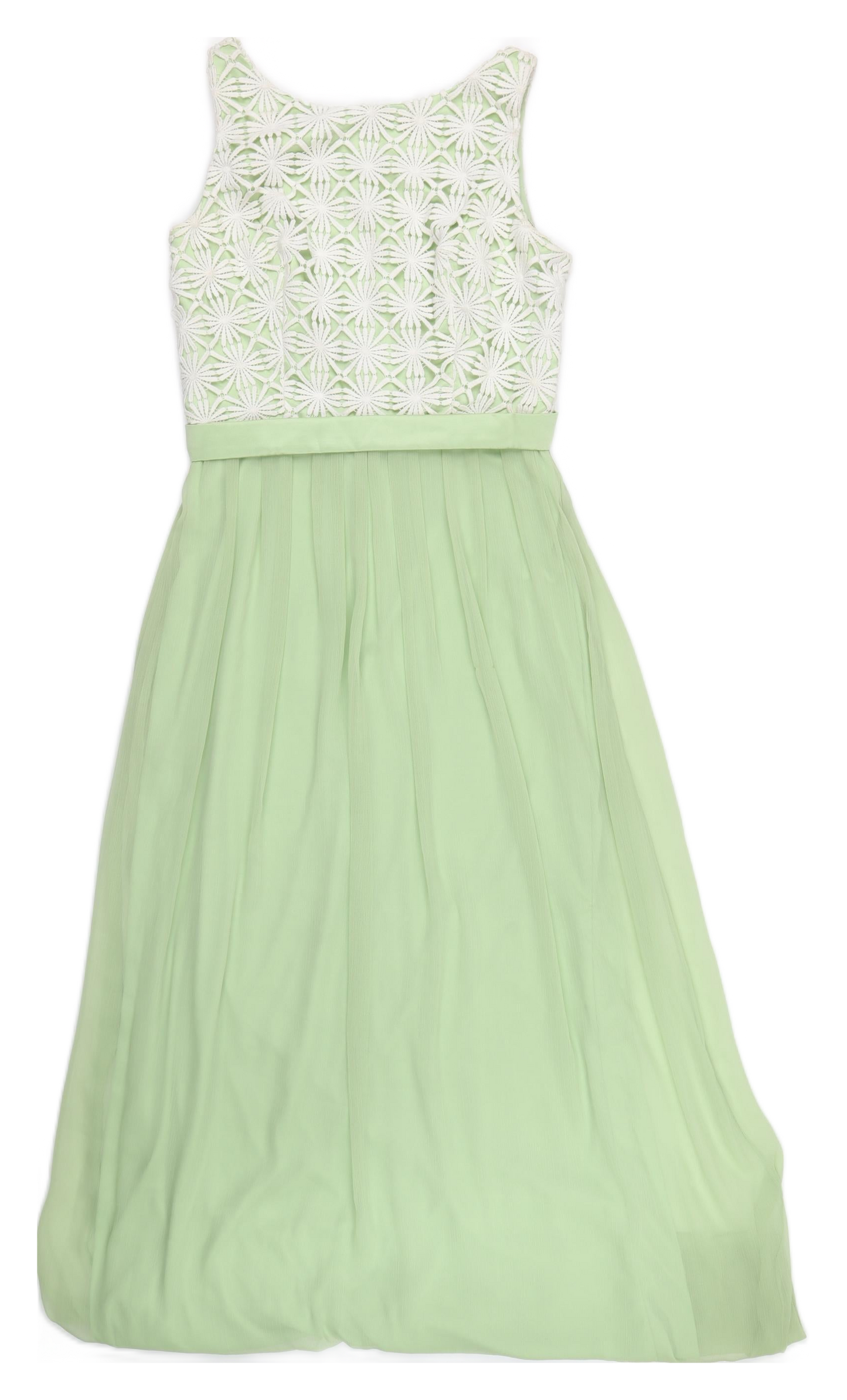 Heaven Bridal Womens Green Polyester Ball Gown Size 14 Boat Neck Zip - Lace Bodice