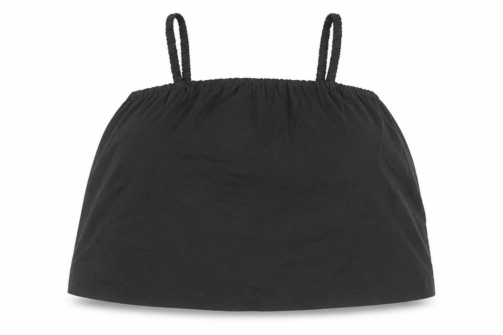 Front view of Marks & Spencer women’s black cotton basic tank, size UK 24, square neck