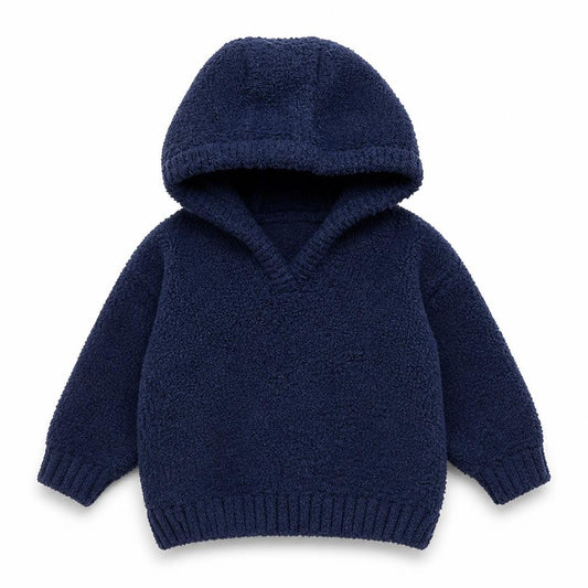 Front view of F&F boys’ blue polyamide jumper, size 0-3, months pullover