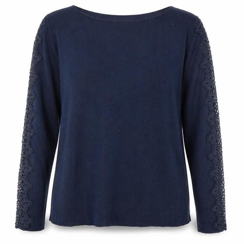 Apricot Womens Blue Boat Neck Viscose Pullover Jumper Size 14