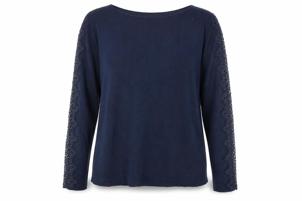 Apricot Womens Blue Boat Neck Viscose Pullover Jumper Size 14