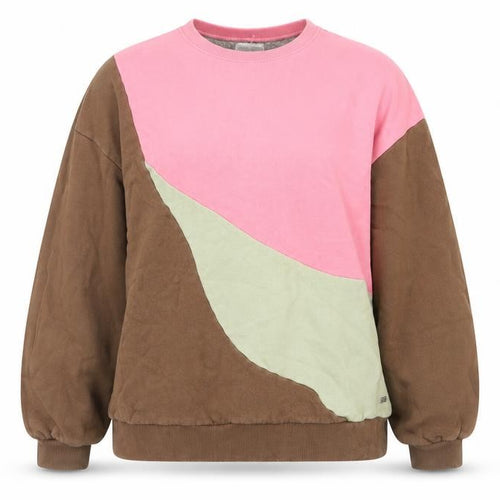 Pull&Bear Womens Multicoloured Colourblock Cotton Pullover Sweatshirt Size L Pullover