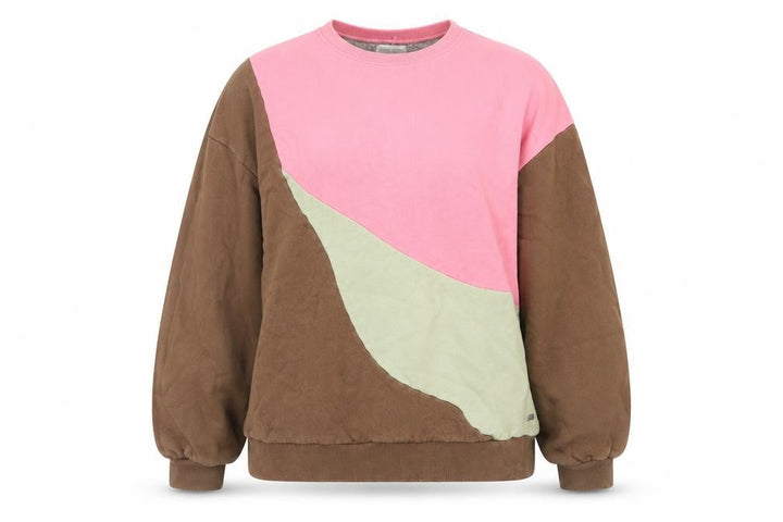 Pull&Bear Womens Multicoloured Colourblock Cotton Pullover Sweatshirt Size L Pullover