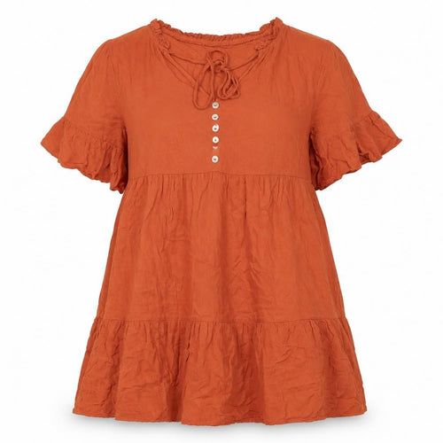 Cupshe Womens Orange Viscose A-Line Size S Sweetheart Tie