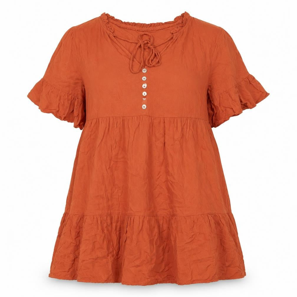 Cupshe Womens Orange Viscose A-Line Size S Sweetheart Tie
