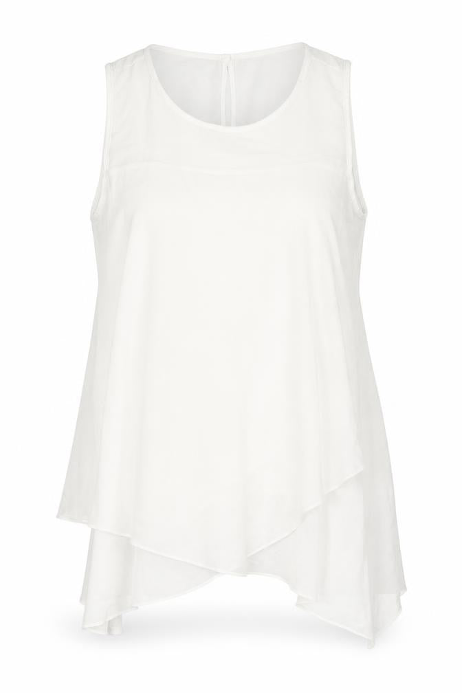 Tu Womens White Polyester Basic Blouse Size 10 Scoop Neck