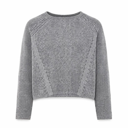 Jack Wills Womens Grey Round Neck Striped Cotton Pullover Jumper Size 8