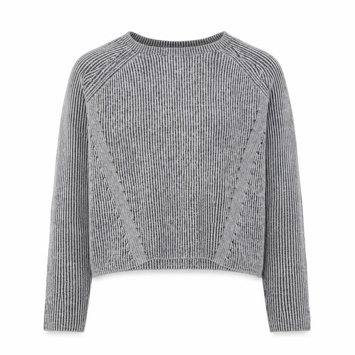 Jack Wills Womens Grey Round Neck Striped Cotton Pullover Jumper Size 8