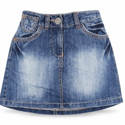NEXT Girls Blue 100% Cotton A-Line Skirt Size 5 Years Regular Zip