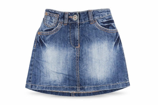 NEXT Girls Blue 100% Cotton A-Line Skirt Size 5 Years Regular Zip