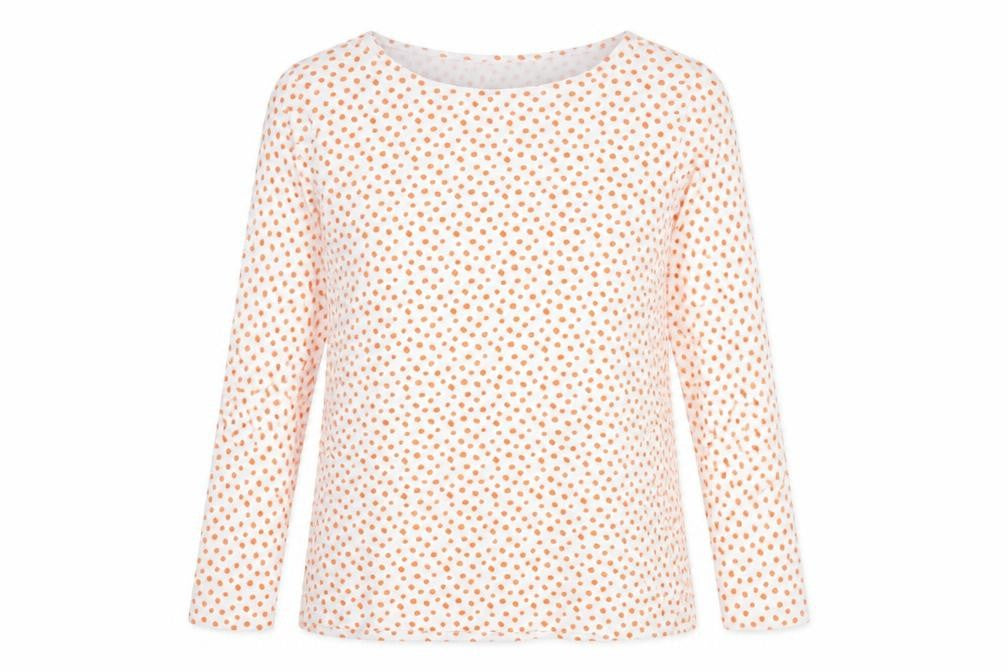 Marks and Spencer Womens White Animal Print Cotton Basic T-Shirt Size 6 Boat Neck