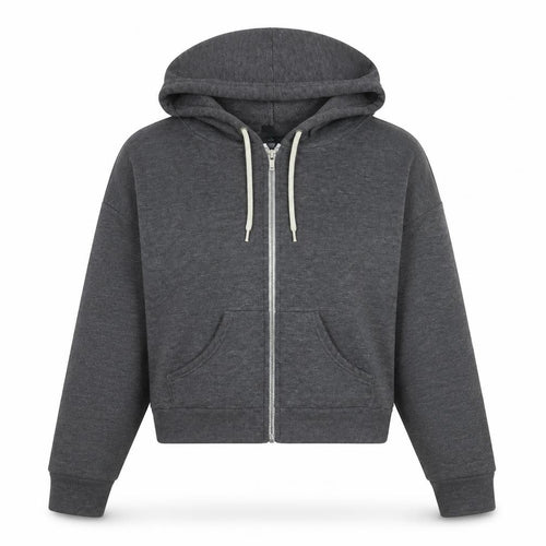 Topshop Womens Grey Cotton Full Zip Hoodie Size 12 Zip
