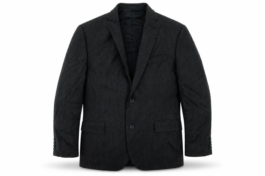 Front view of Marks & Spencer men’s grey wool jacket suit jacket, size 44
