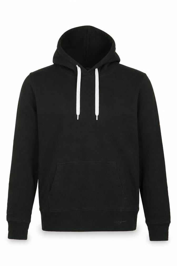 Front view of H&M boys’ green cotton pullover hoodie, size S, pullover