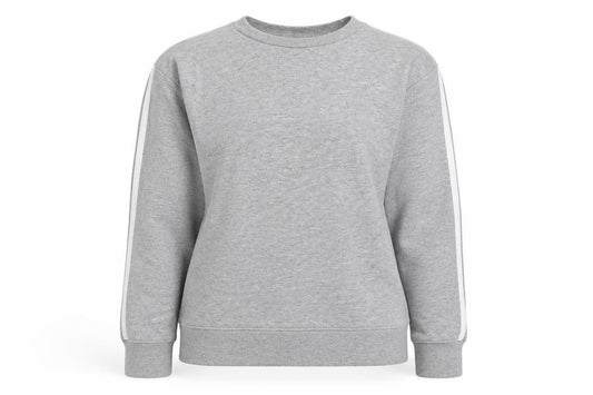 Front view of ASOS women’s grey cotton pullover hoodie, size UK 8, pullover