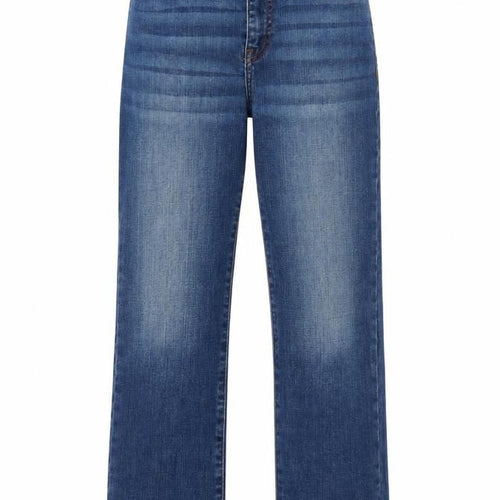 Topshop Womens Blue Cotton Straight Jeans Size 28 L30 in Regular Zip
