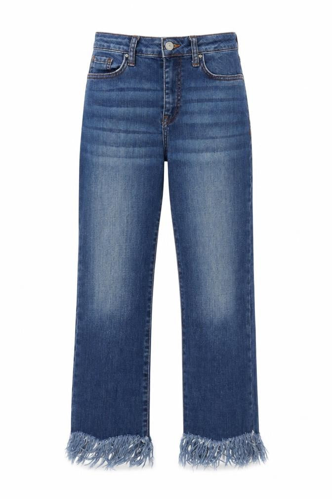 Topshop Womens Blue Cotton Straight Jeans Size 28 L30 in Regular Zip