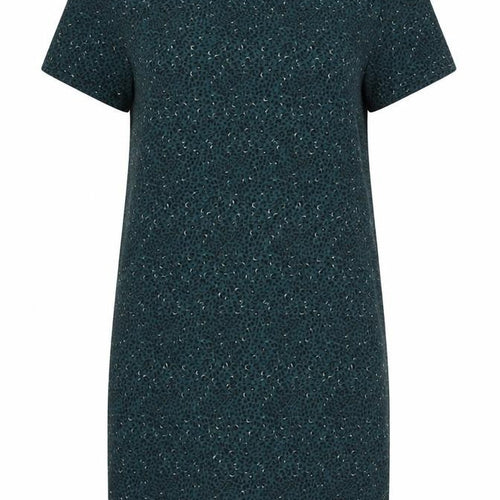 IKKS Womens Green Animal Print Polyester T-Shirt Dress Size 34 V-Neck Pullover