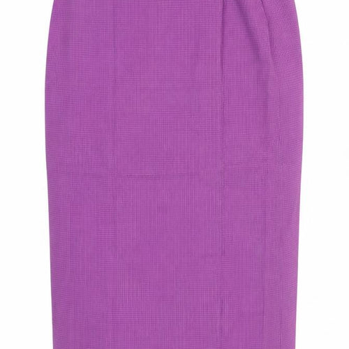 essence Womens Purple Geometric Viscose Straight & Pencil Skirt Size 36 Button