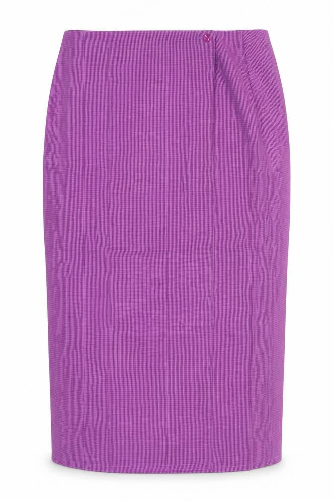 essence Womens Purple Geometric Viscose Straight & Pencil Skirt Size 36 Button
