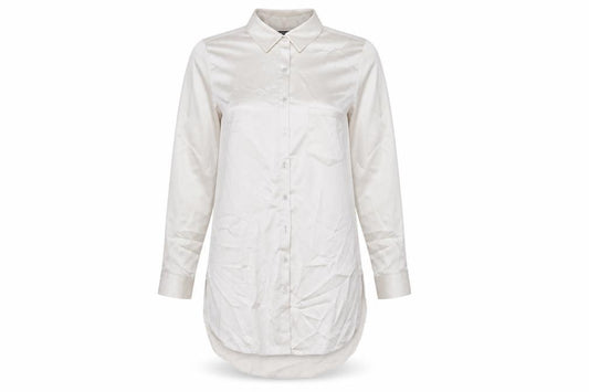 Front view of Dorothy Perkins women’s gold polyester basic button-up, size UK 10, collared