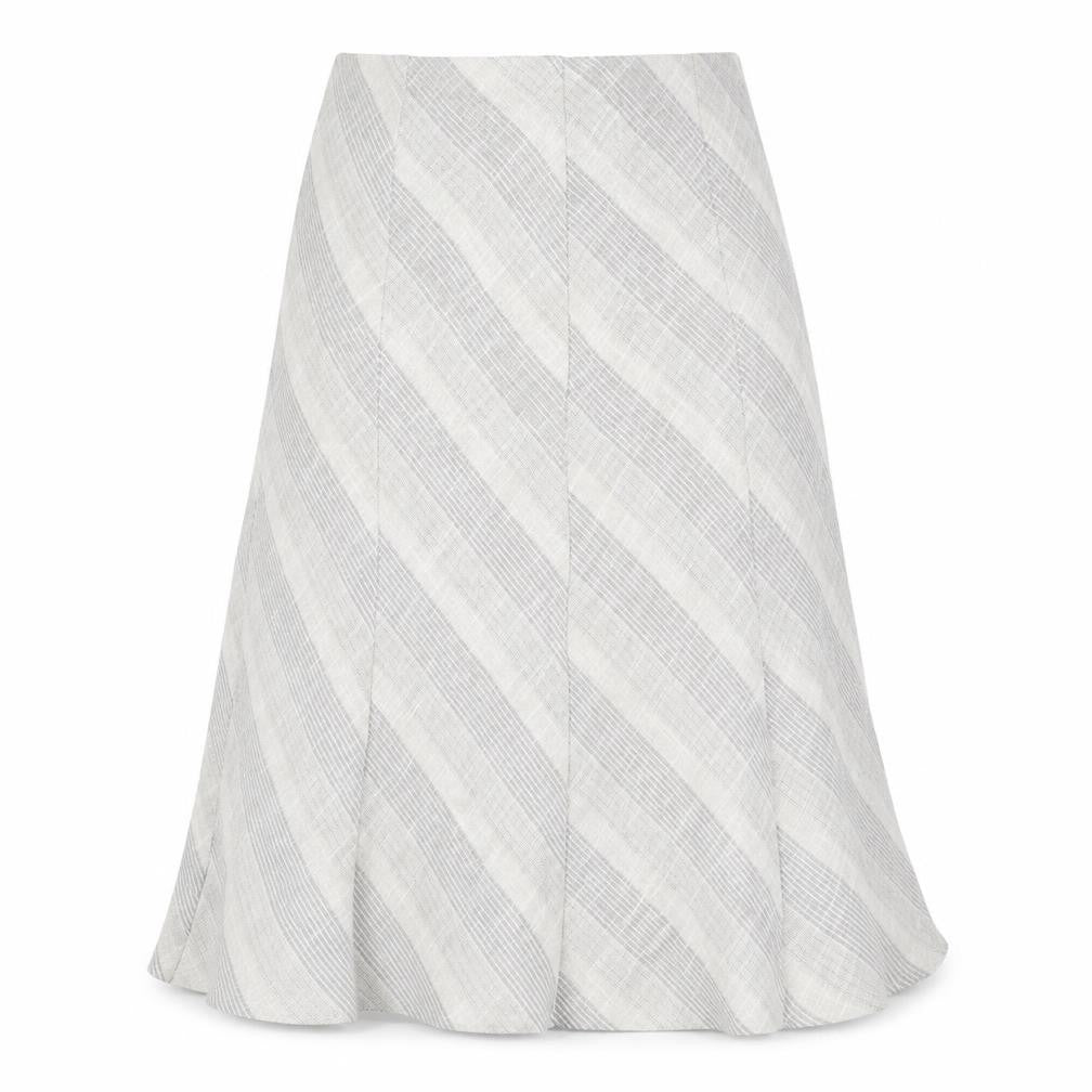 Marks and Spencer Womens Beige Geometric Polyester Flare Skirt Size 10