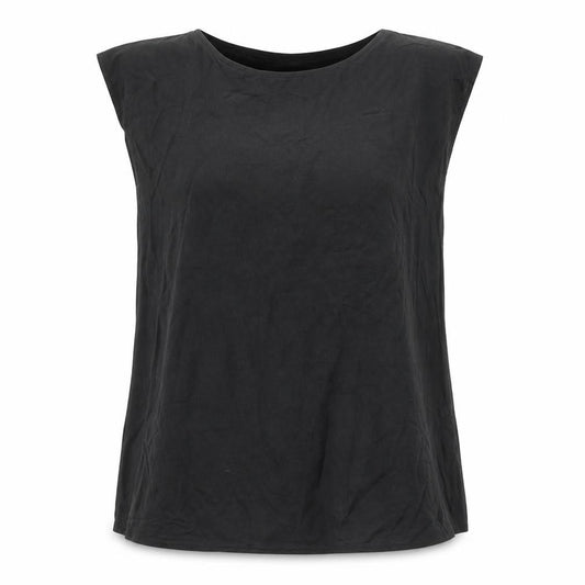 Front view of Atmosphere women’s black polyester basic blouse, size UK 12, boat neck