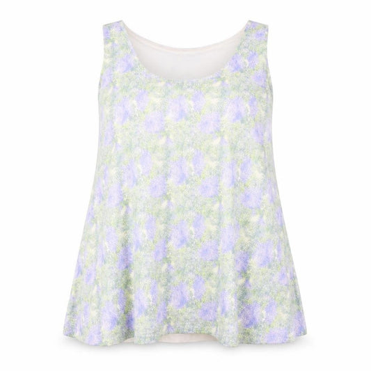 Front view of Marks & Spencer women’s multicoloured geometric polyester basic tank, size UK 12, round neck