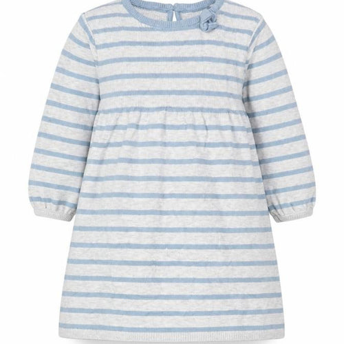 Nutmeg Girls Grey Striped Cotton Trapeze & Swing Size 12-18 Months Crew Neck Pullover