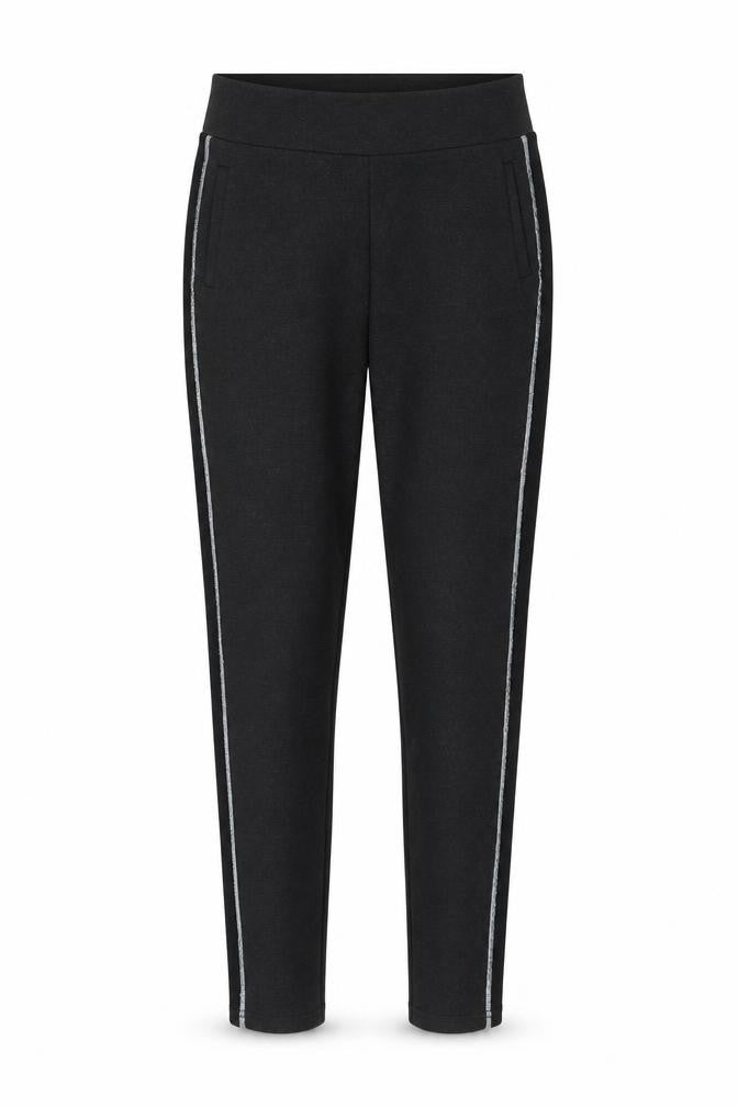 Iconic Womens Grey Polyester Carrot Leggings Size 8 L26 in - Side Pipe Trim