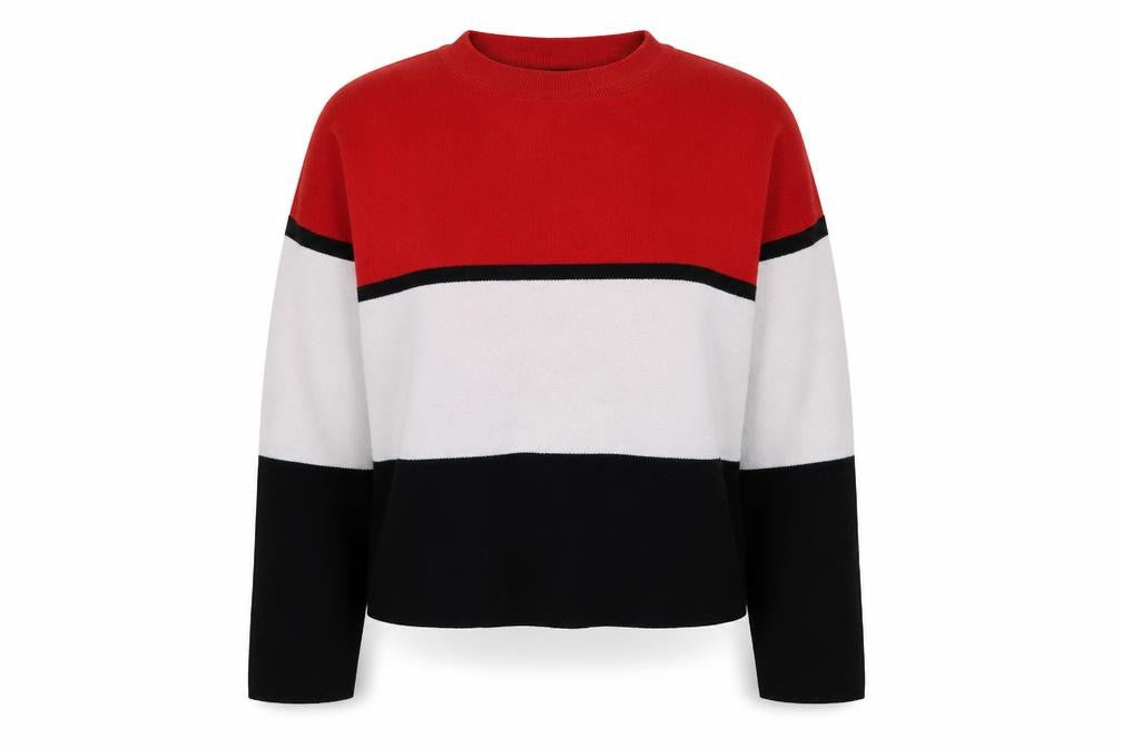 New Look Womens Multicoloured Striped Polyester Pullover Sweatshirt Size L Pullover