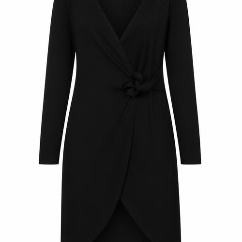 Noisy may Womens Black Polyester Wrap Dress Size M V-Neck Tie