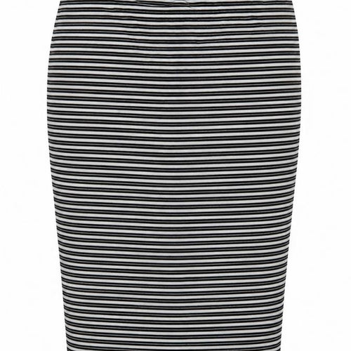 Preworn Womens Black Striped Polyester Straight & Pencil Skirt Size 8