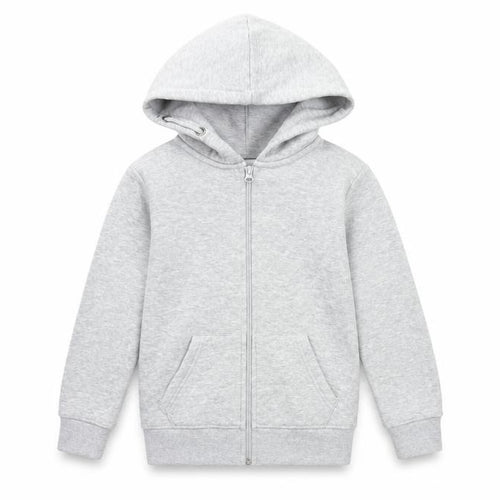 Fluid Boys Grey Cotton Full Zip Hoodie Size 7-8 Years Zip