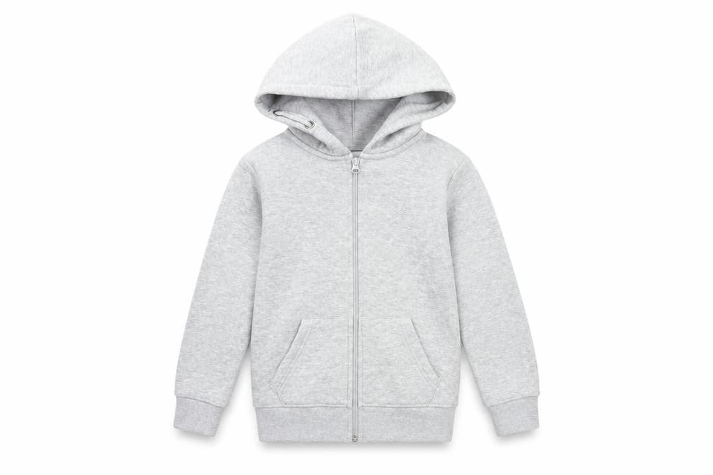 Fluid Boys Grey Cotton Full Zip Hoodie Size 7-8 Years Zip