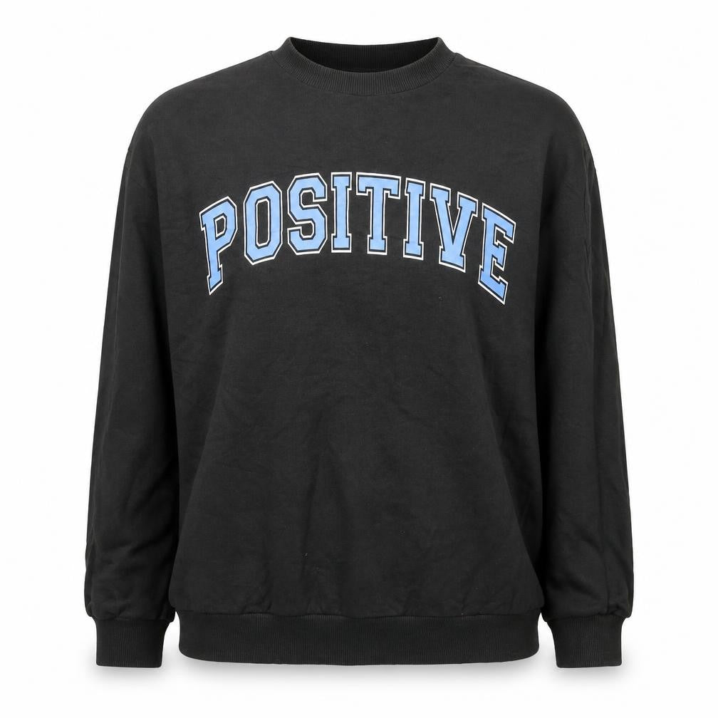 Front view of ASOS women’s green cotton pullover sweatshirt, size UK 8, pullover - positive