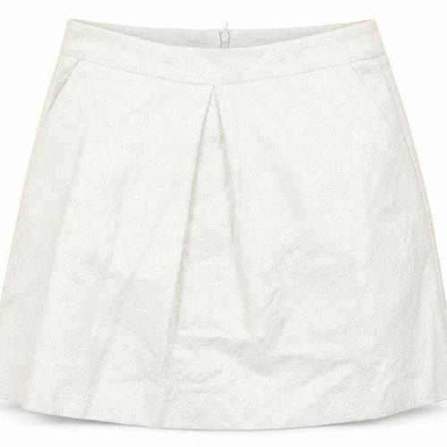 Preworn Womens Grey Cotton A-Line Skirt Size 12 Zip