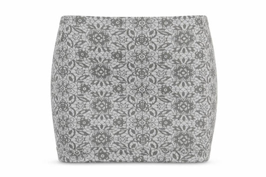 Front view of Silence + Noise women’s grey geometric cotton bandage skirt, size S