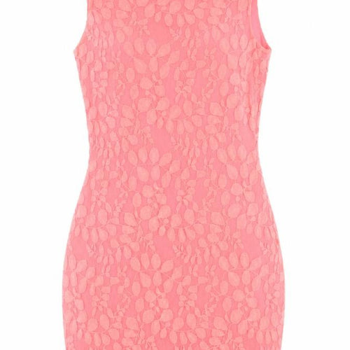 Pilot Womens Pink Geometric Cotton Bodycon Size 10 Boat Neck Zip