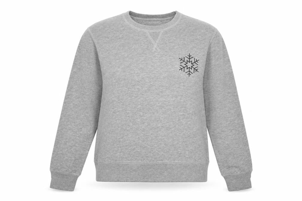 Front view of H&M women’s grey cotton pullover sweatshirt, size M, pullover - christmas jumper