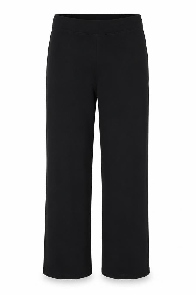 Marks and Spencer Womens Black Cotton Trousers Size 36 in Regular