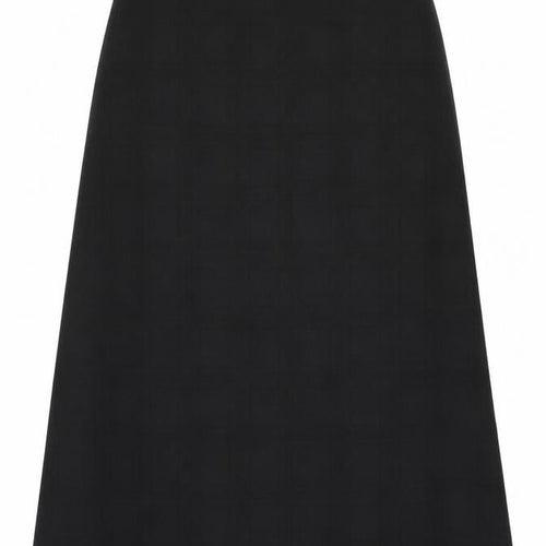 A Norman Martin Model Womens Black Geometric Polyester Flare Skirt Size 36 Zip