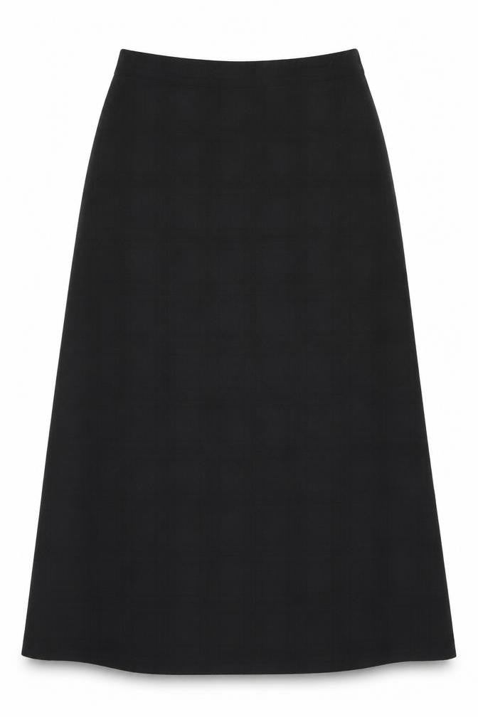 A Norman Martin Model Womens Black Geometric Polyester Flare Skirt Size 36 Zip