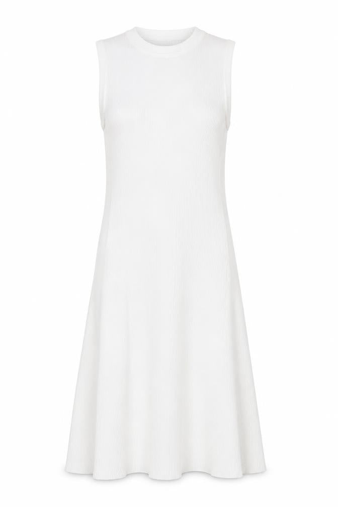 Front view of Zara women’s white polyamide a-line, size S, round neck pullover