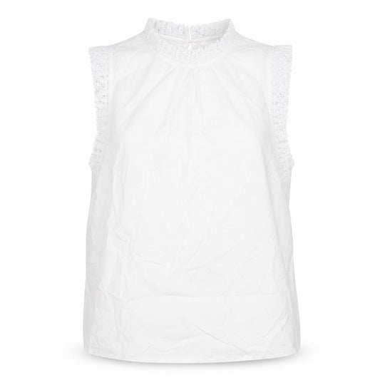 Front view of New Look women’s white polyester basic blouse, size UK 14, round neck