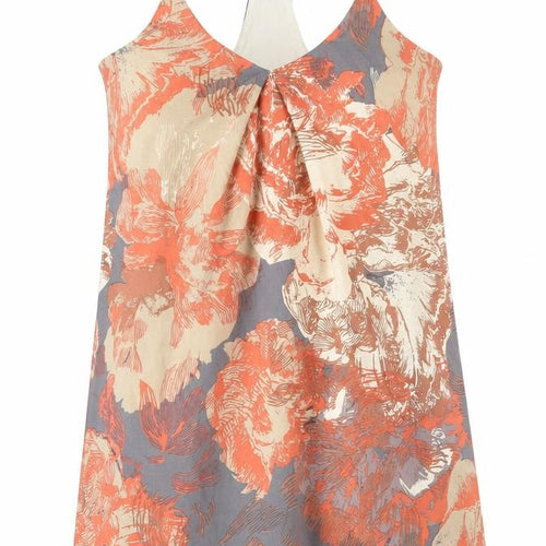 Costa Blanca Womens Orange Geometric Polyester Tank Dress Size M V-Neck Pullover