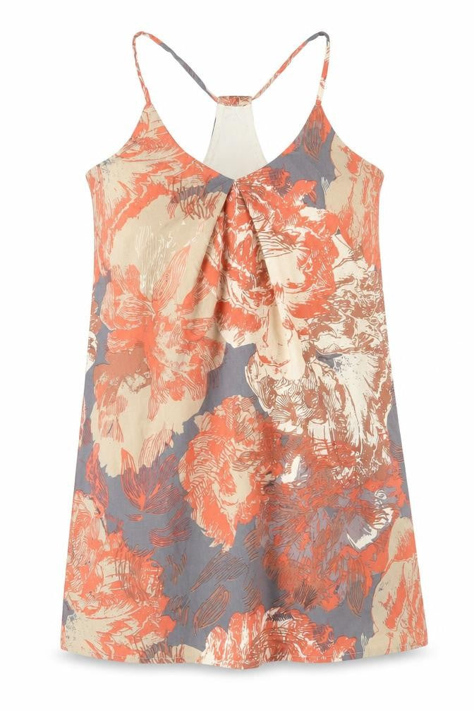 Costa Blanca Womens Orange Geometric Polyester Tank Dress Size M V-Neck Pullover