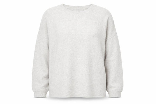 Front view of Primark women’s grey round neck polyester jumper, size S