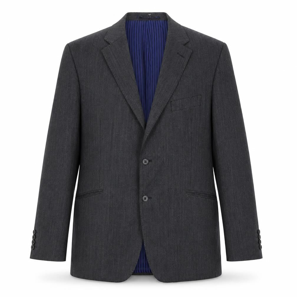 Front view of Marks & Spencer men’s grey wool jacket suit jacket, size 42