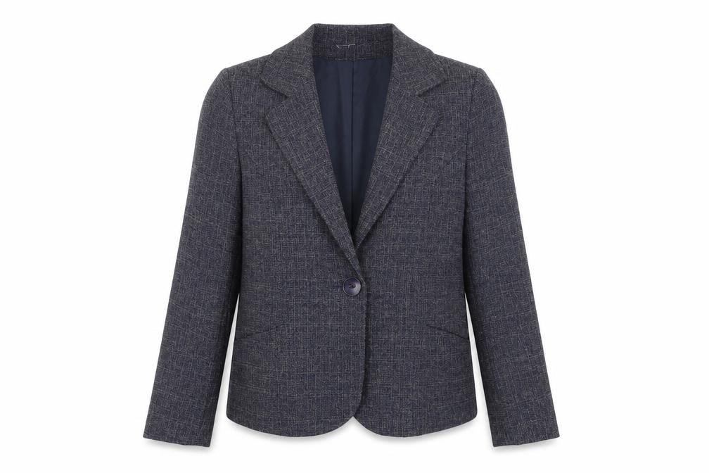 EWM Womens Blue Viscose Jacket Blazer Size 14
